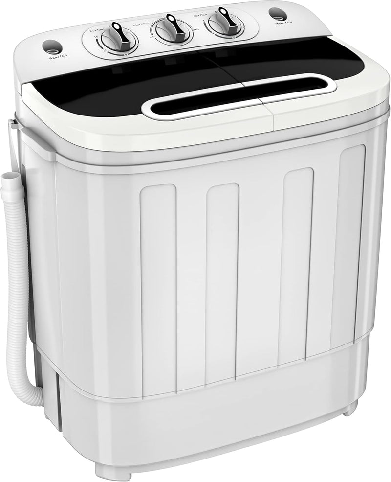 Portable mini double-burner washing machine, capacity 13 pounds, equipped with a spin dryer, a compact clothes washing machine, a lightweight small-sized washing machine, suitable for families, apartments, dormitory rooms, and campers. D0