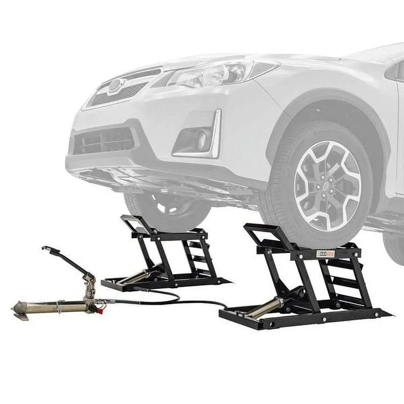 Black Widow Hydraulic Car Lift with Ramp - 3,000 lb. per pair Capacity W2