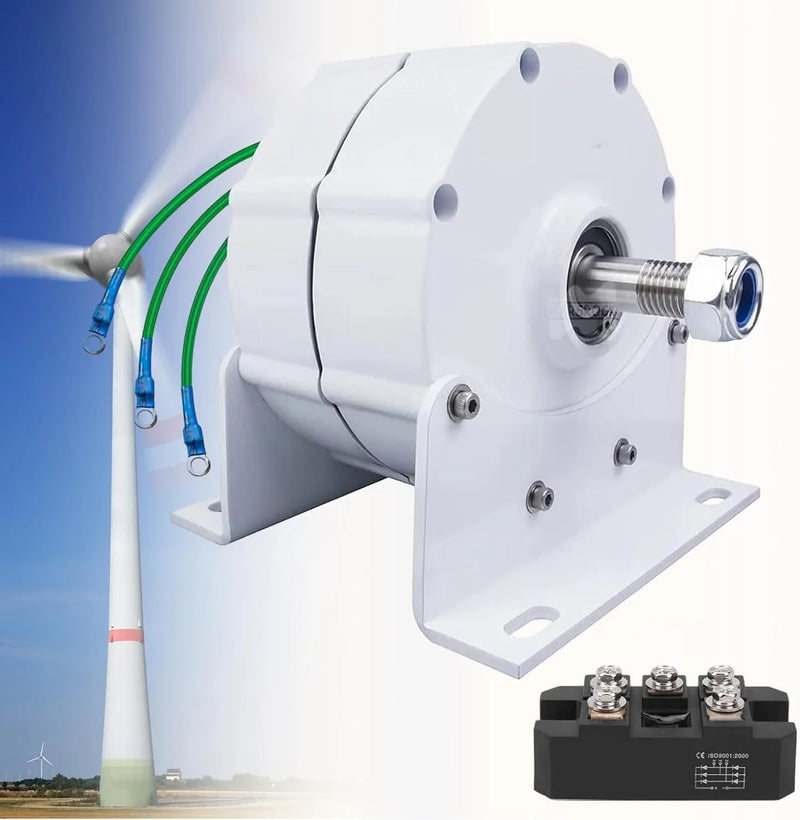 12000W Low RPM Permanent Magnet Generator 12V 24V 48V 120V 220V, Free Energy Gearless Permanent Magnet Generator Motor DIY for Wind Turbine Water Turbine,12V V5