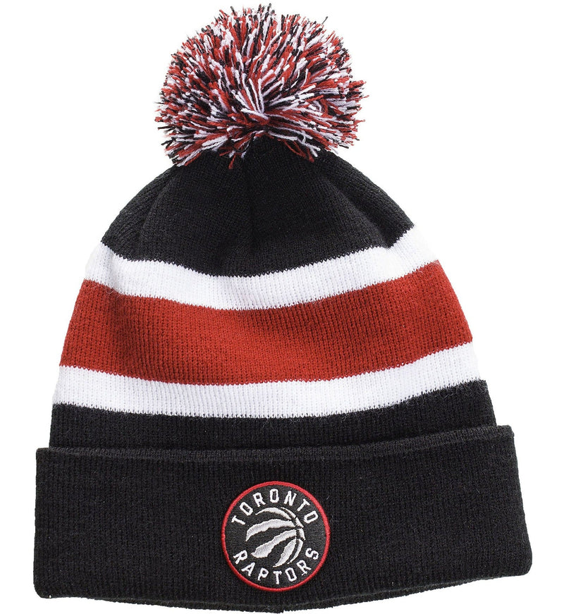 Fan Favorite NBA Toronto Raptors Mass Breakaway Stretch Knit Cuffed Toque with Pom Pom, Blue/Red R3