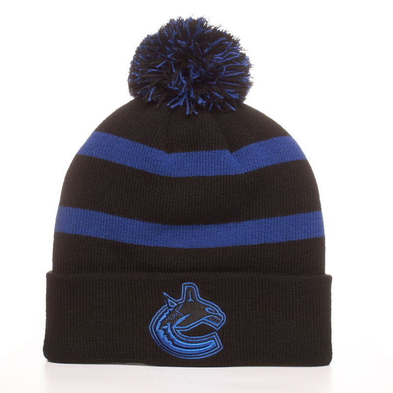 Fan Favorite NHL Vancouver Canucks Mass Breakaway Cuff Knit Pom Toque, Black, Adult G4