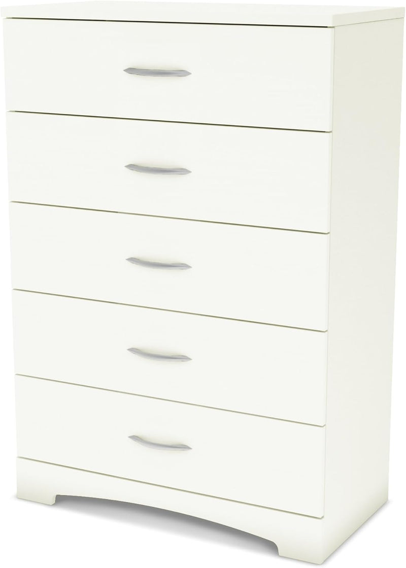Furniture Step One 5-Drawer Chest, Pure White. U4