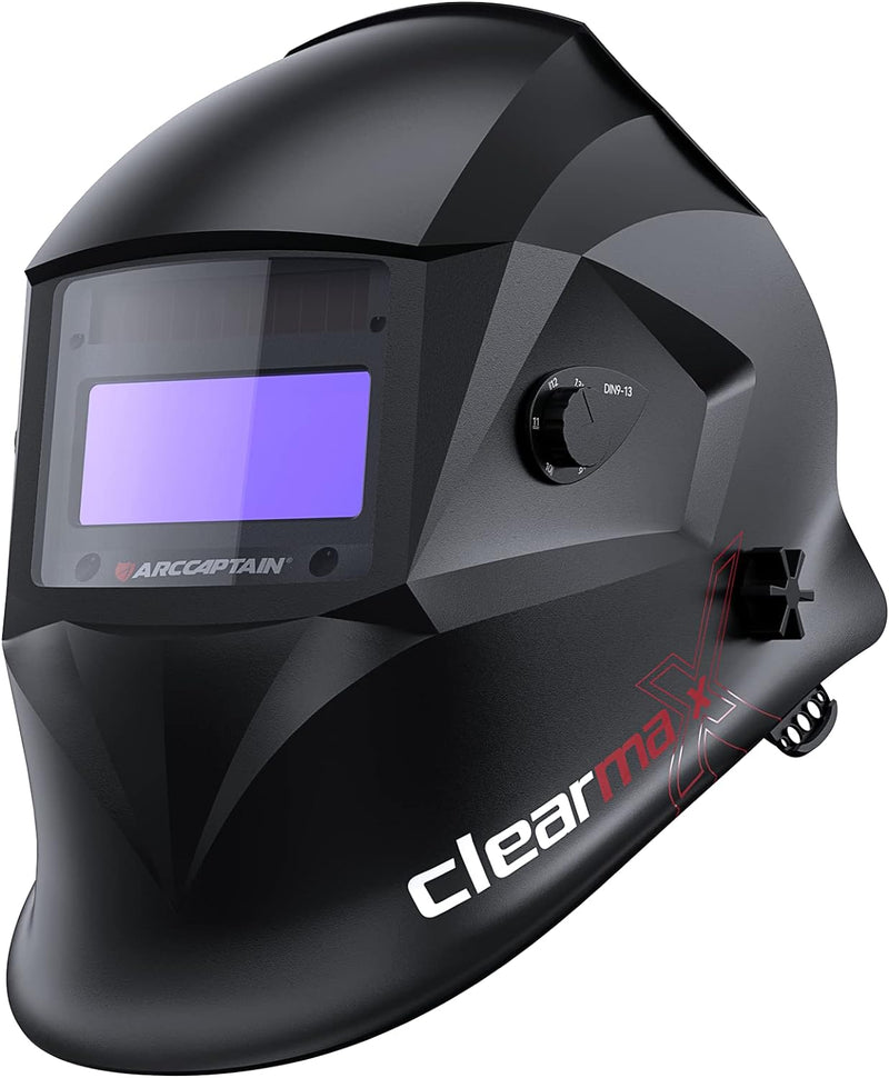 Welding Helmet Auto Darkening, True Color Solar Powered Welding Mask with 4 Arc Sensor, 1/1/1/1 Optical Clarity and Adjustable Shade 4/9-13 Welder Helmet L4
