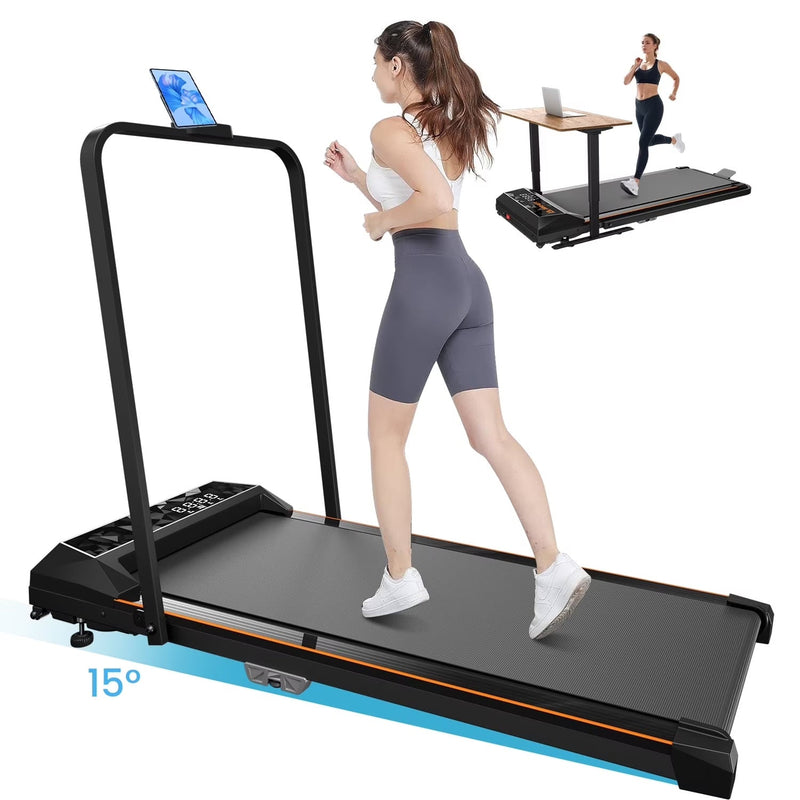 CoolHut Walking Pad, Under Desk Treadmill, 4-in-1 Home/Office Treadmill, Compact and Portable Foldable Treadmill, No Installation, Low Noise, LED... P2