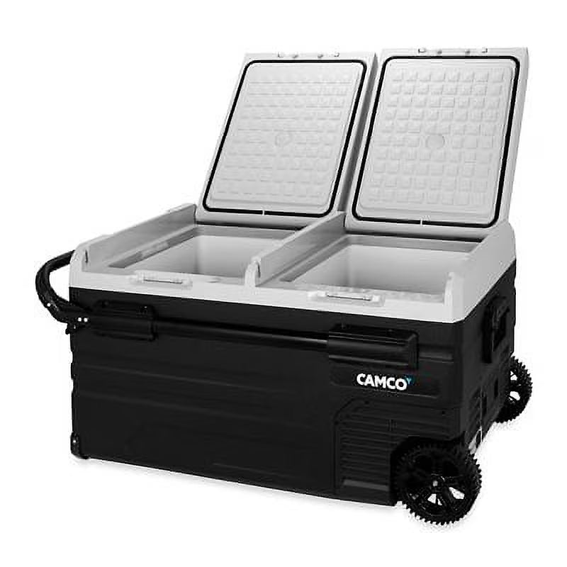 Camco CAM-750 75-Liter Portable Compact Fridge/Freezer | Features Bluetooth Capable Remote Access 2 Compartments w/Dual Zone Cooling | Adjusts... G0