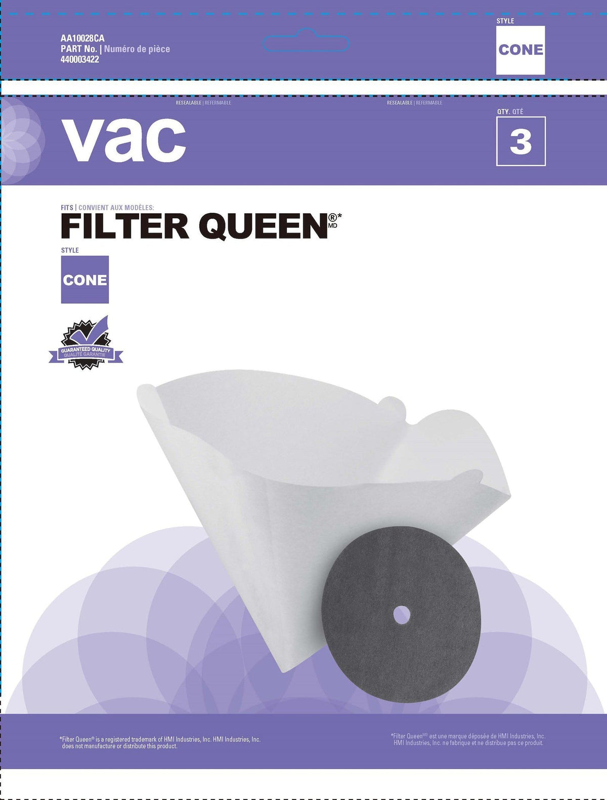 Filter Queen Replacement Canister Vacuum Cleaner Bags, 3-pk