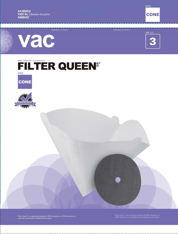 Filter Queen Replacement Canister Vacuum Cleaner Bags, 3-pk V0