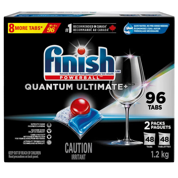 Finish Quantum Ultimate+ Dishwasher Detergent, 96 Tablets G3
