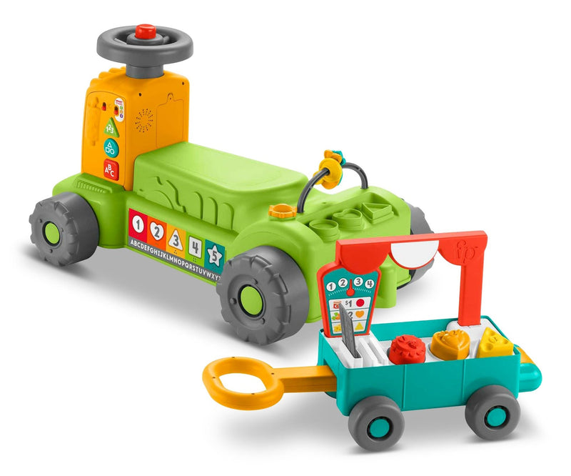 Fisher-Price Laugh & Learn 4-in-1 Farm to Market Tractor Ride-On Learning Toy for Baby & Toddlers X8