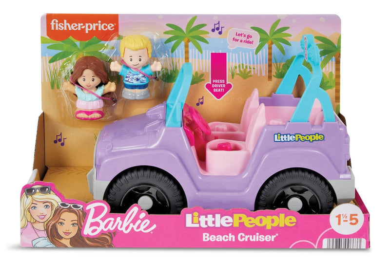 Fisher-Price Little People Barbie Beach Cruiser & Figures Set for Kids, 3-Pc, Ages 18 m - 5 yrs H2