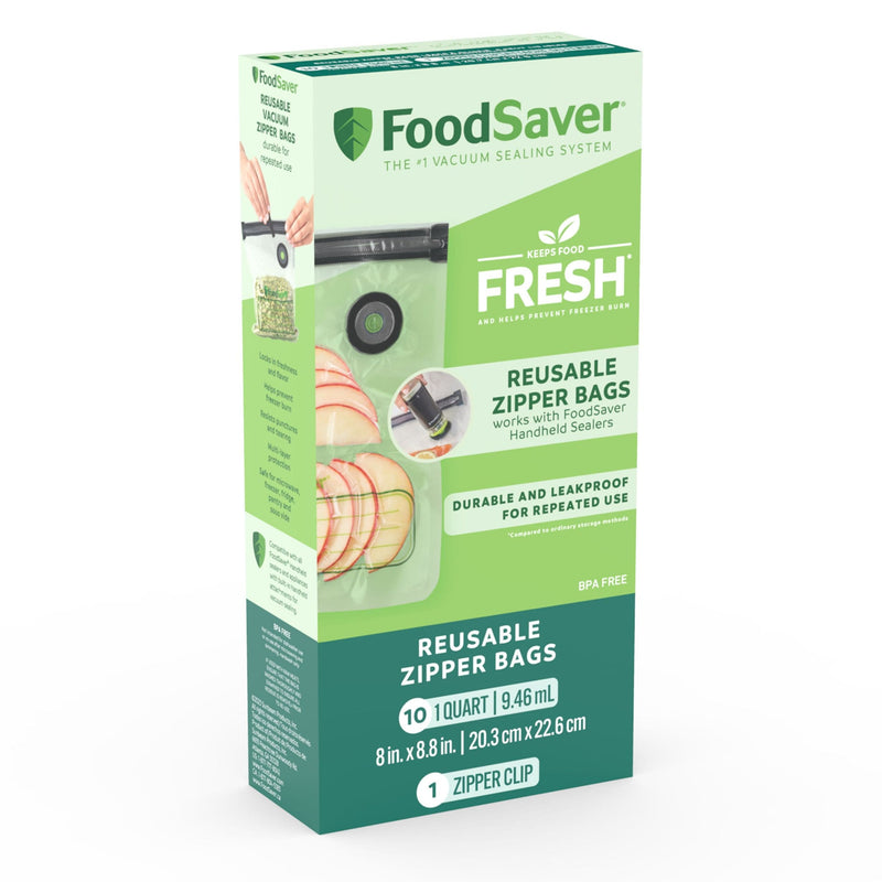 FoodSaver Reusable Zipper Vacuum Sealer Bags, 946mL, 10-pk A6
