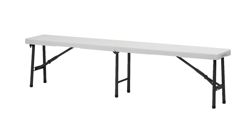 For Living 6-ft Portable Indoor/Outdoor Plastic & Metal Centre Folding Bench, White Z1