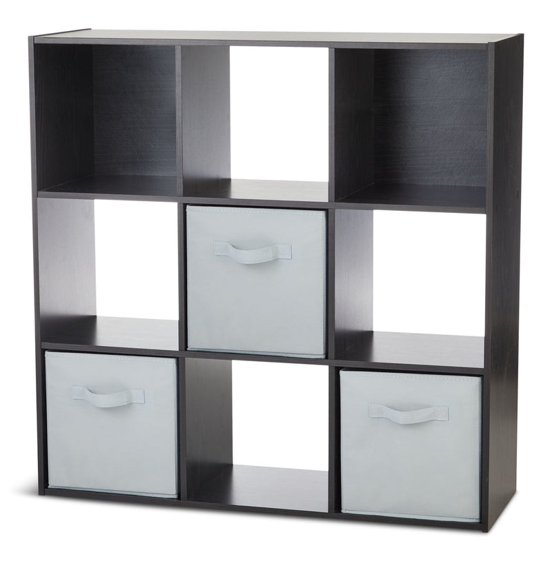 For Living 9-Cube Storage Organizer, Bookcase/Bookshelf, Black Oak Finish D2