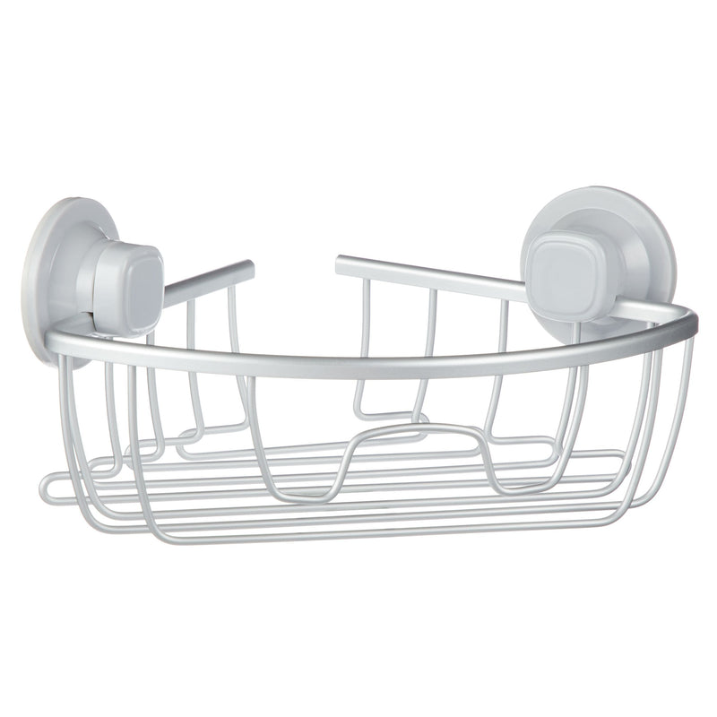 For Living Aluminum Rust-Resistant Suction Corner Shower Caddy, 3-in x 10-in x 7.25-in S5