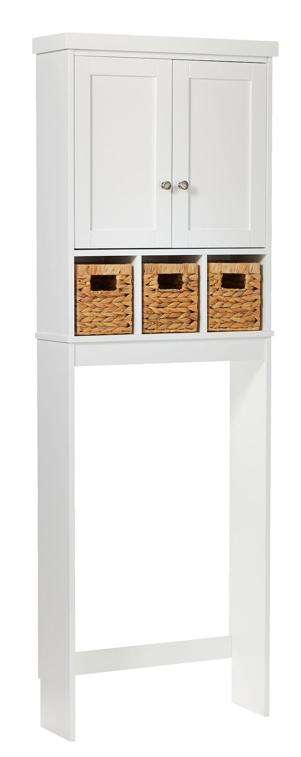 For Living Basket Bathroom Space Saver, White O1