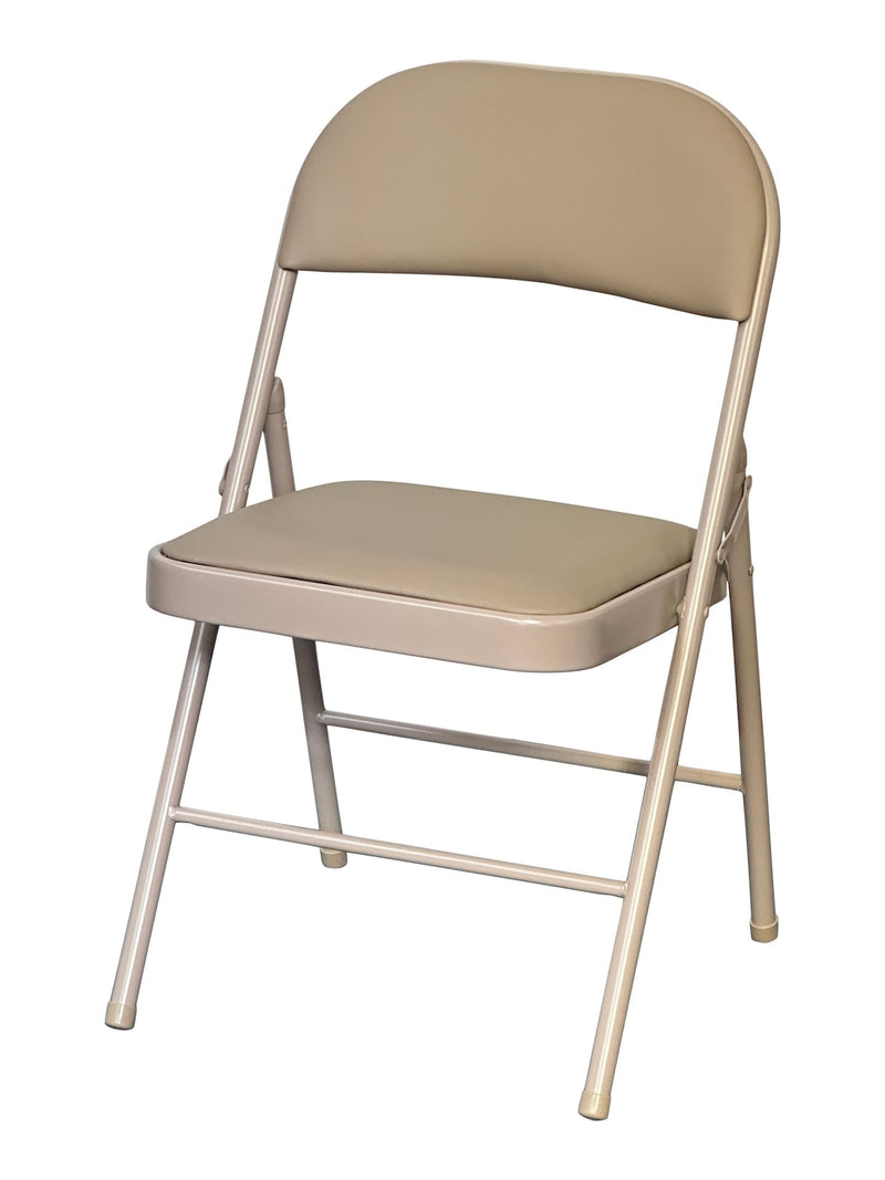 For Living Beige Indoor Padded Vinyl Folding Chair A7