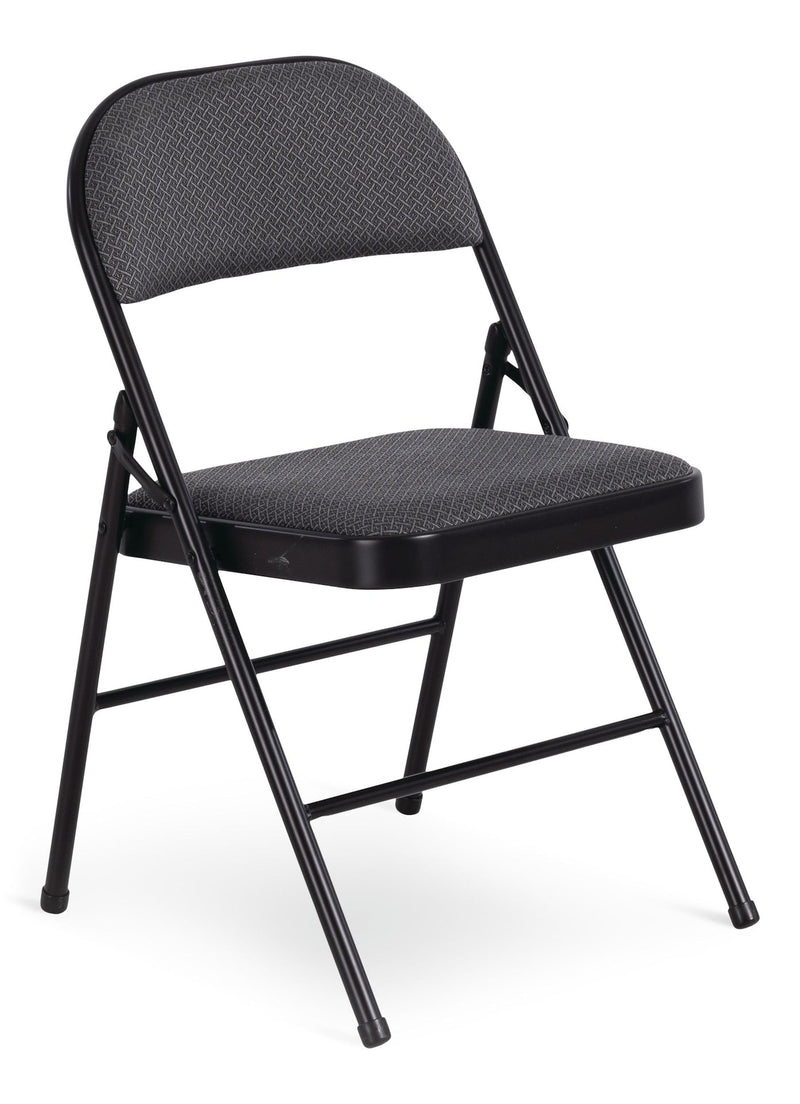 For Living Fabric Folding/Compact Chair, Grey Fabric & Black Frame W3