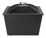 For Living Lyall Square Outdoor Wood Firepit, 20-in, Black
