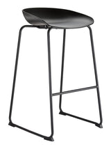 For Living Modern Elevated Counter Stool with Footrest, Black