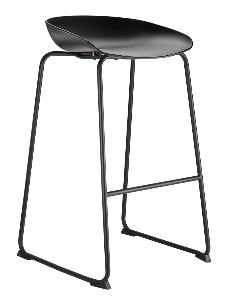 For Living Modern Elevated Counter Stool with Footrest, Black X0