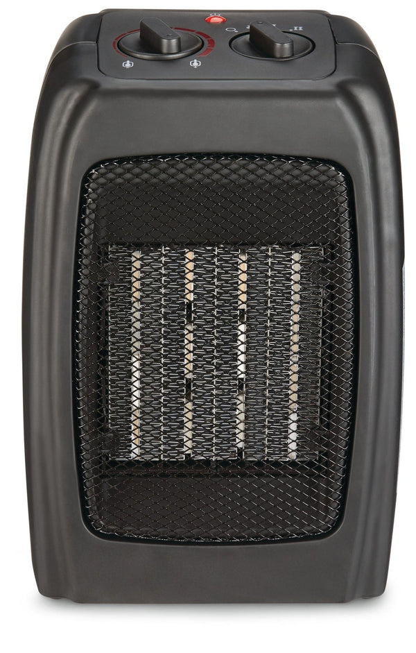 For Living Portable Ceramic Space Heater withThermostat, 1500W, Black S8
