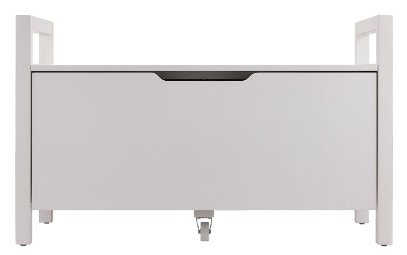 FOR LIVING Pull-Out Storage Bench with Cut-out Handles, 36 x 17 x 22-in, White L7