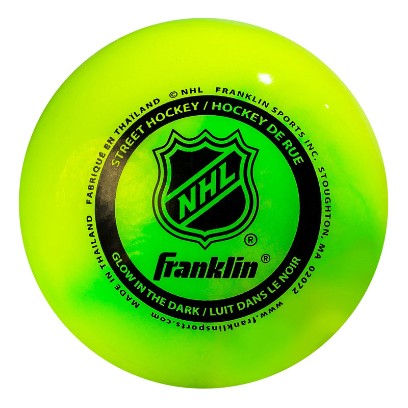 Franklin NHL Glow in the Dark Hockey Ball, Minimal Bounce, PVC, Green A9