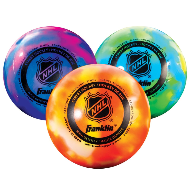 Franklin NHL Warm Weather Street Hockey Balls, Assorted Colours, 3-pk I7