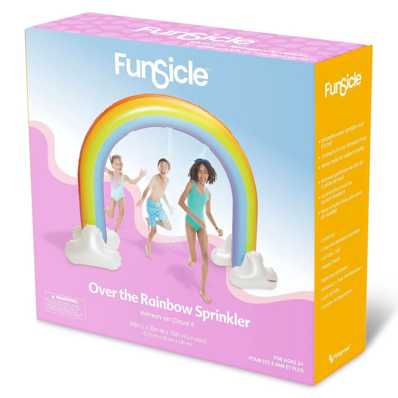 Funsicle Over the Rainbow Giant Inflatable Outdoor Sprinkler with Built-In Water Sprayers K8