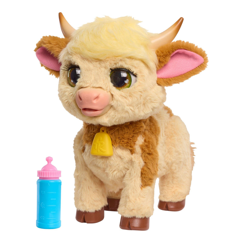 FurReal Maggie the Feed and Follow Cow with Bottle, 11-in X2