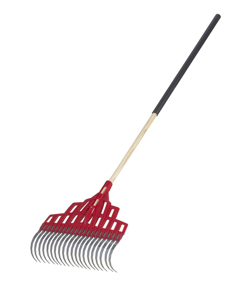 Garant Multi-Purpose Poly Steel 20-Tine Leaf Rake, Wooden Shaft, 65.5-in V0