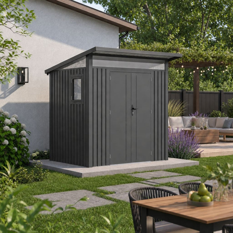 Gazebo Penguin Arvada Metal Shed, Dark Grey R0
