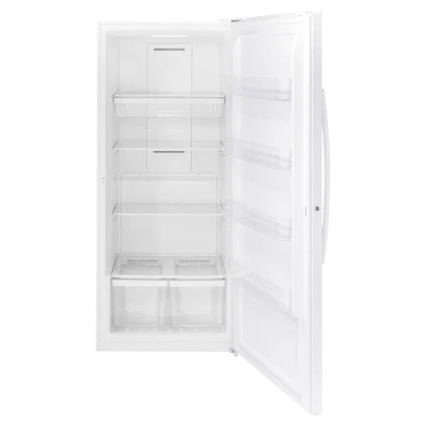 GE 21.3 cu. ft. White Upright Freezer with Exterior Adjustable Temperature Control S1