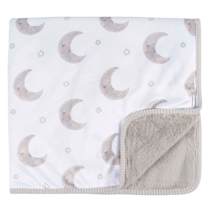Gerber Childrenwear 2-Ply Celestial Moons Ultra-Soft Plush Blanket for Babies S6