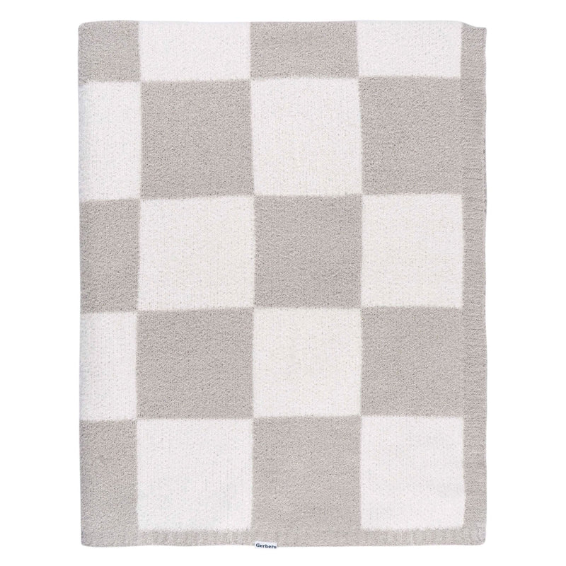 Gerber Childrenwear Tan Checkered Silky Mink Baby Blanket V8