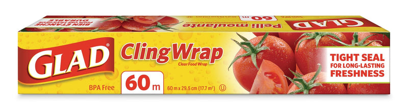 Glad Cling Plastic Wrap, 196-ft, BPA-Free with Superior Seal for Freshness H6