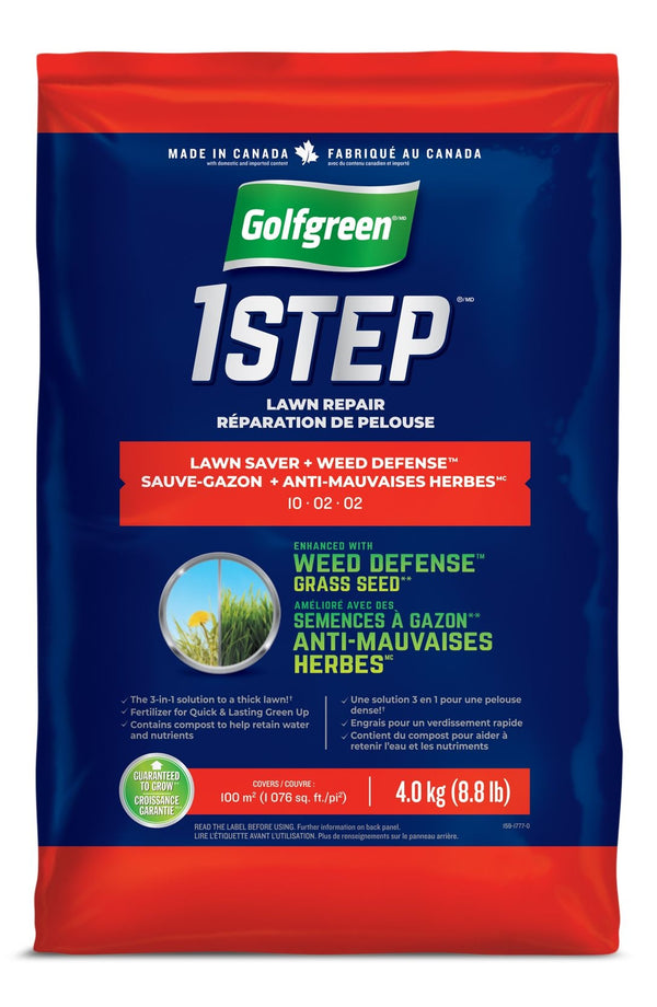 Golfgreen 1-Step Lawn Saver + Weed Defense 10-02-02 Grass Seed, 4-kg X7