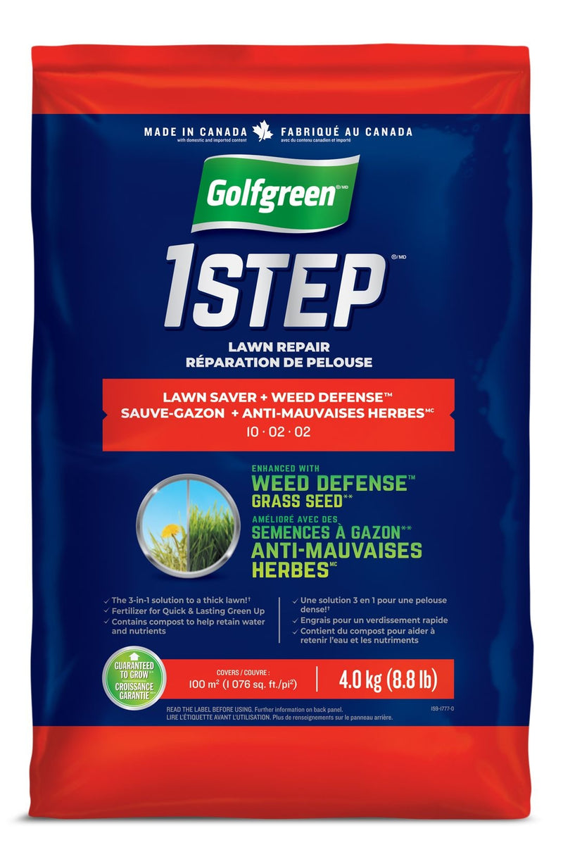 Golfgreen 1-Step Lawn Saver + Weed Defense 10-02-02 Grass Seed, 4-kg X7