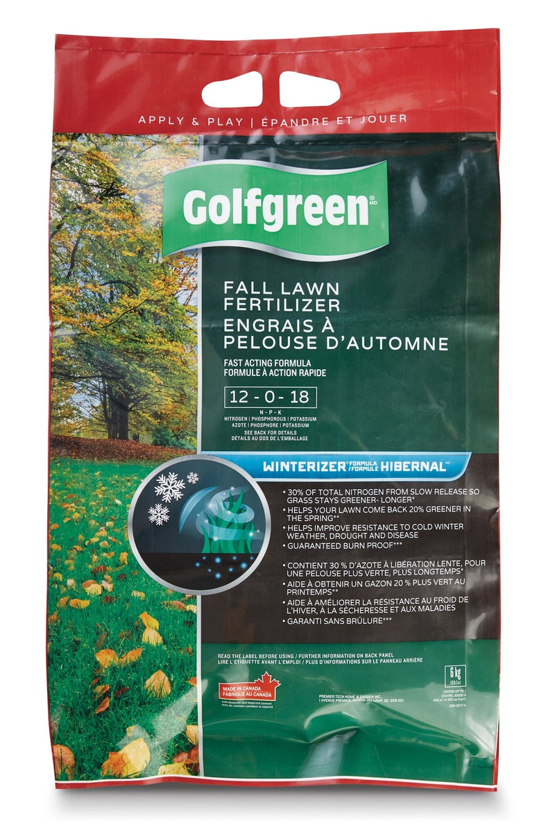 Golfgreen Fall Lawn Fertilizer, 12-0-18, 6-kg G9