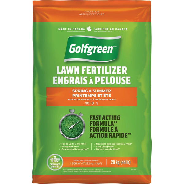 Golfgreen Spring & Summer Lawn Fertilizer, 30-0-3, 20-kg F0