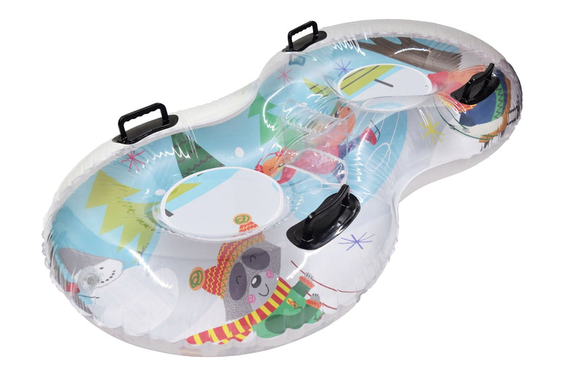 Gracious Living 2-Person Duo Inflatable Winter Snow Tube I2
