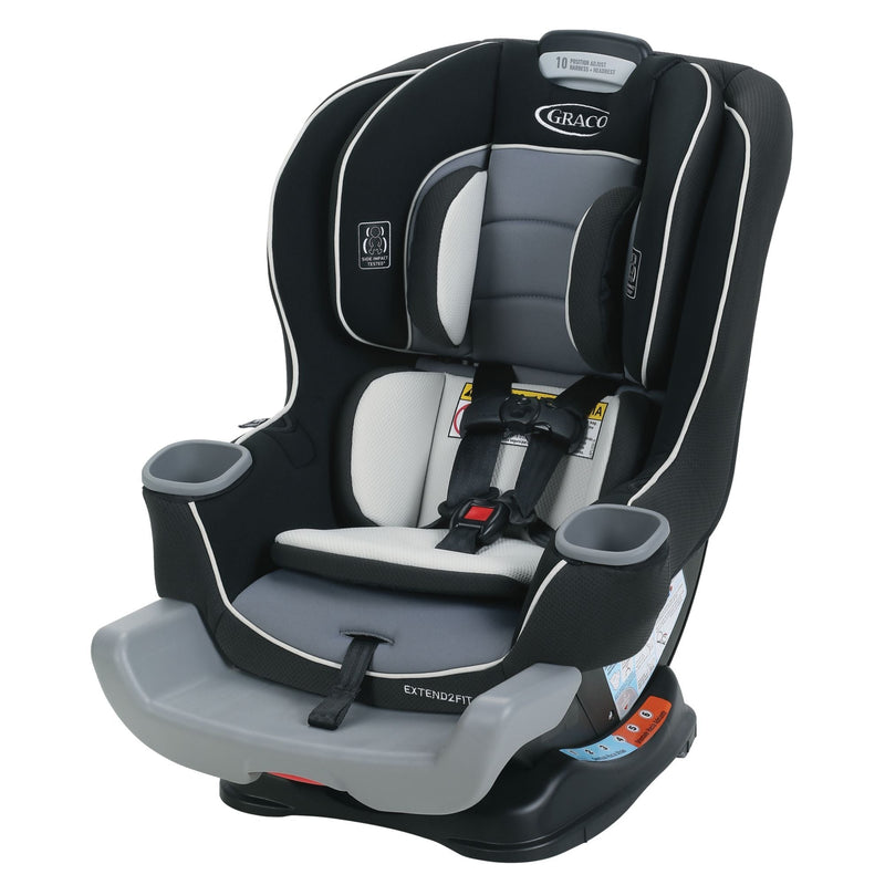 Graco Extend2Fit Convertible Car Seat – Safely Grows with Child from Rear-Facing to Forward-Facing, 1.8-30 kg (4-65 lb), Gotham V5