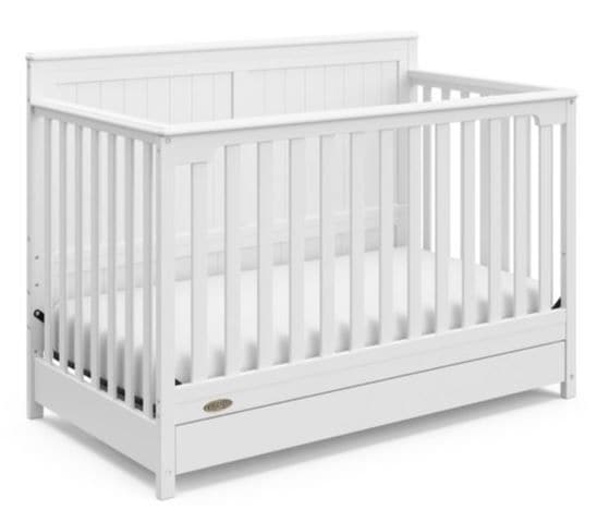 Graco Hadley 4-in-1 Convertible Crib with Drawer, White T1