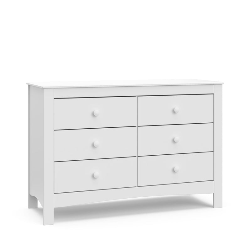 Graco Noah 6-Drawer White Interlocking Double Dresser/Chest U1