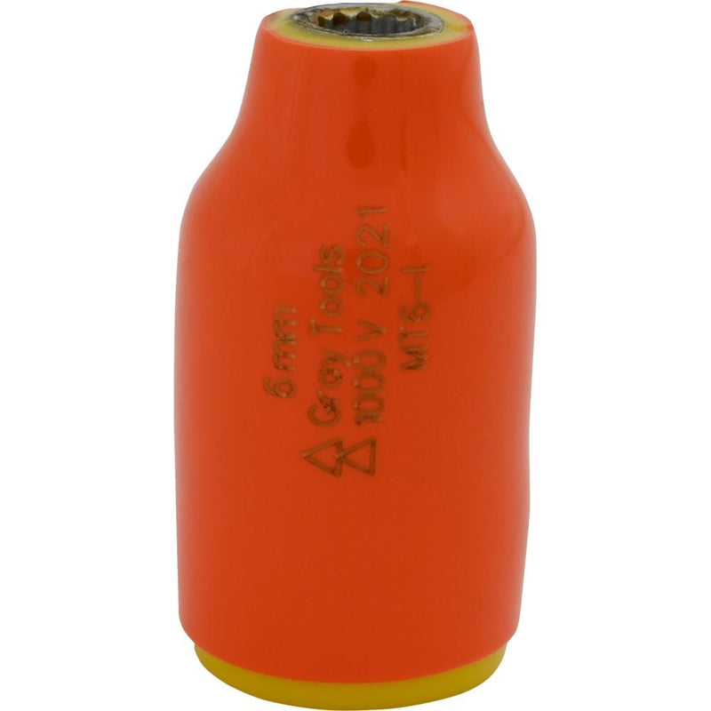 Gray Tools 3/8-in Drive Standard Length Socket, Assorted Sizes, 12 Point, 1000V Insulated T0