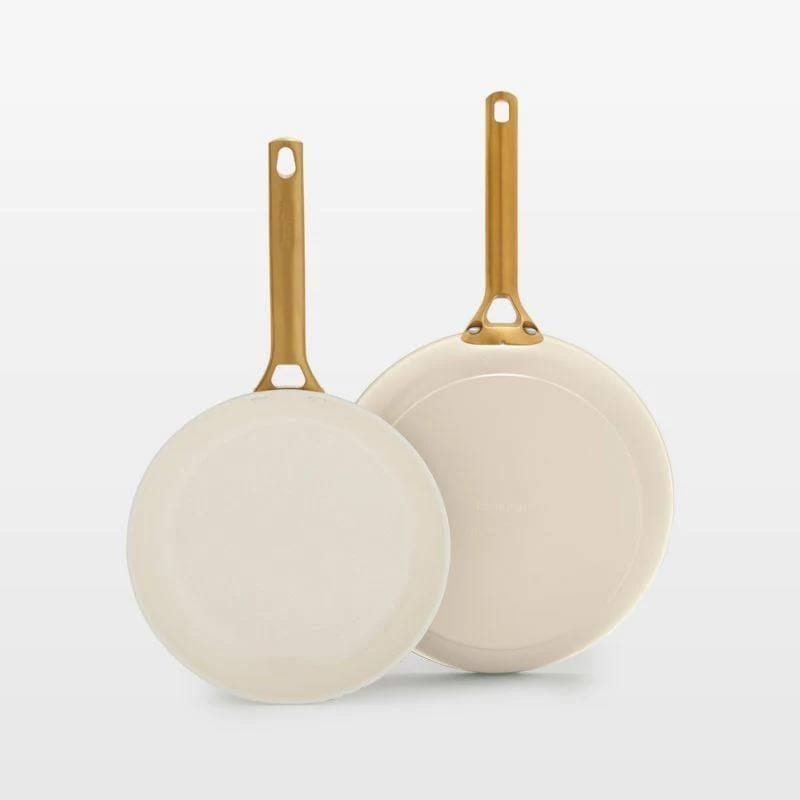 GreenPan Luxe 2pc Ceramic Frypan set - cream D3