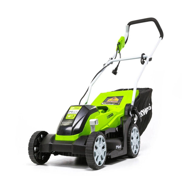 Greenworks 9A 2-in-1 Corded Lawn Mower, 14-in J4