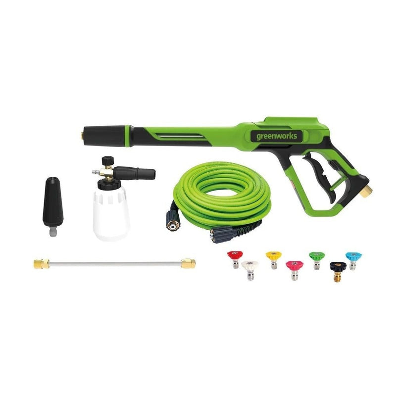 Greenworks Deluxe Metal Gun & Hose Kit, Includes 7-Piece Nozzle Kit, Turbo Nozzle & Foam Cannon Z7
