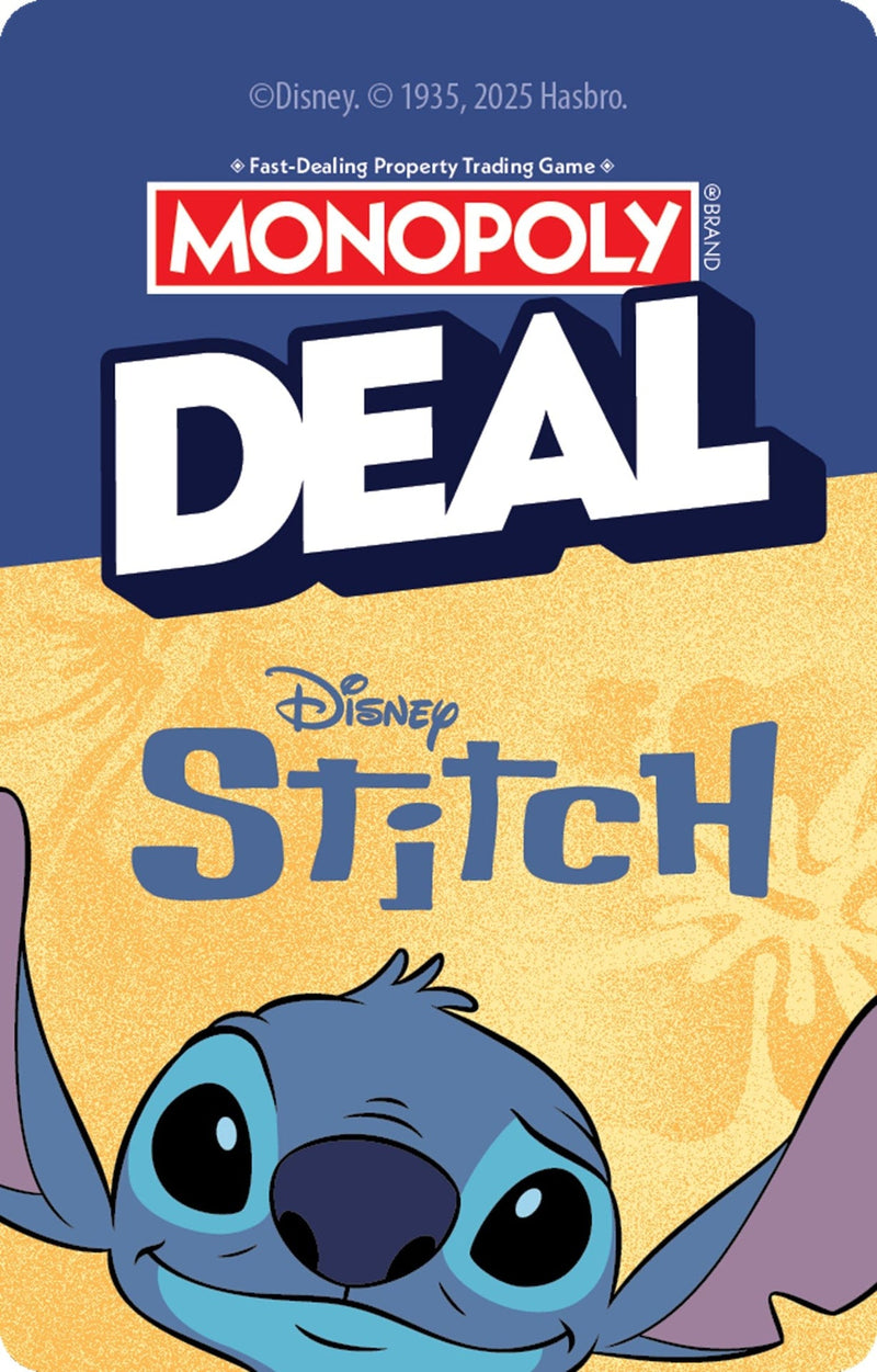 Hasbro Disney's Stitch Monopoly Deal Card Game, Bilingual L8