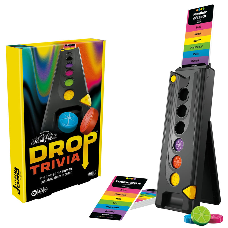 Hasbro Games Drop Trivia Electronic Party Game with Voice & Sounds, Ages 13+ C0